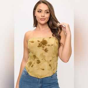 Olive Plus Size Lace Up Corset Tube Top – Boned Bodice & Back Lace Up